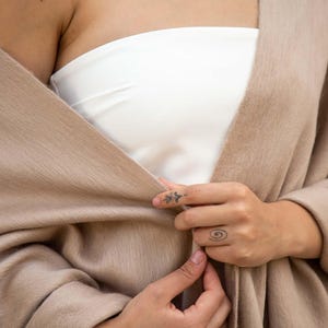 Alpaca Wedding Shawl (200x65cm) | 17 Colors Latte