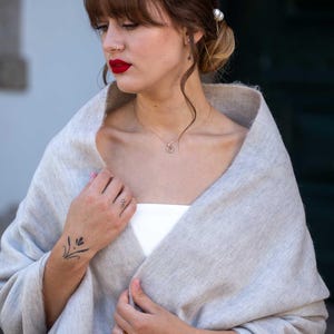 Alpaca Wedding Shawl (200x65cm) | 17 Colors Cream Melange