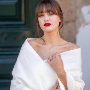 Alpaca Wedding Shawl | Winter Wedding Shawl | Bridal Cover Up | Bridal Wedding Stole | Bridal Wrap | Bridal Shawl | Wedding Wrap