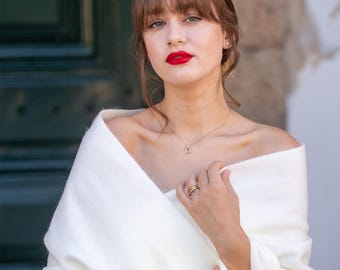 Chal de boda de alpaca / Chal de boda de invierno / Abrigo de novia / Estola de boda / Chal de novia / Chal de boda