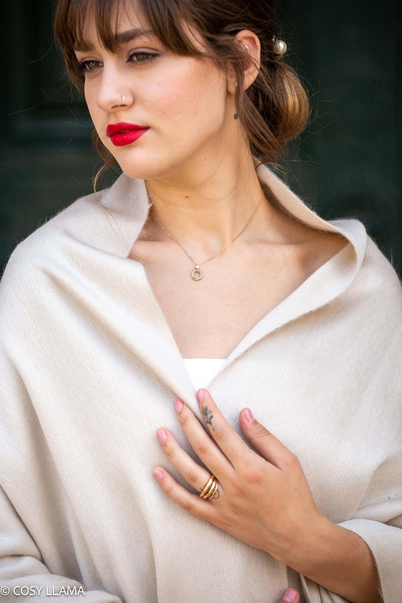 Alpaca Wedding Shawl (200x65cm) | 17 Colors Light Beige