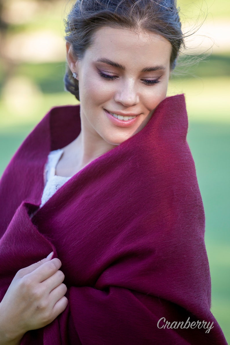 Rich Cranberry red color wedding shawl