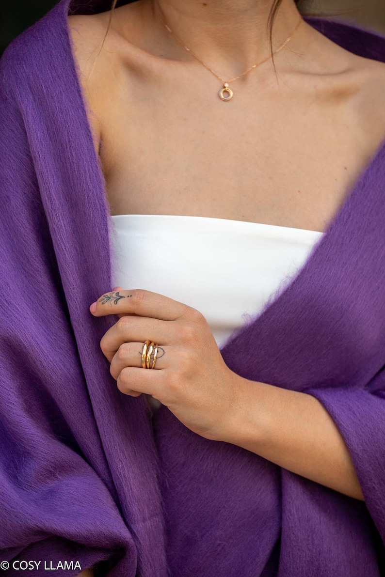 Alpaca Wedding Shawl (200x65cm) | 17 Colors Autumn Grape
