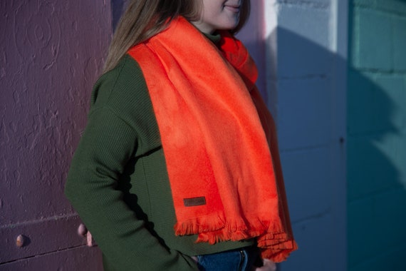 orange scarf outfit
