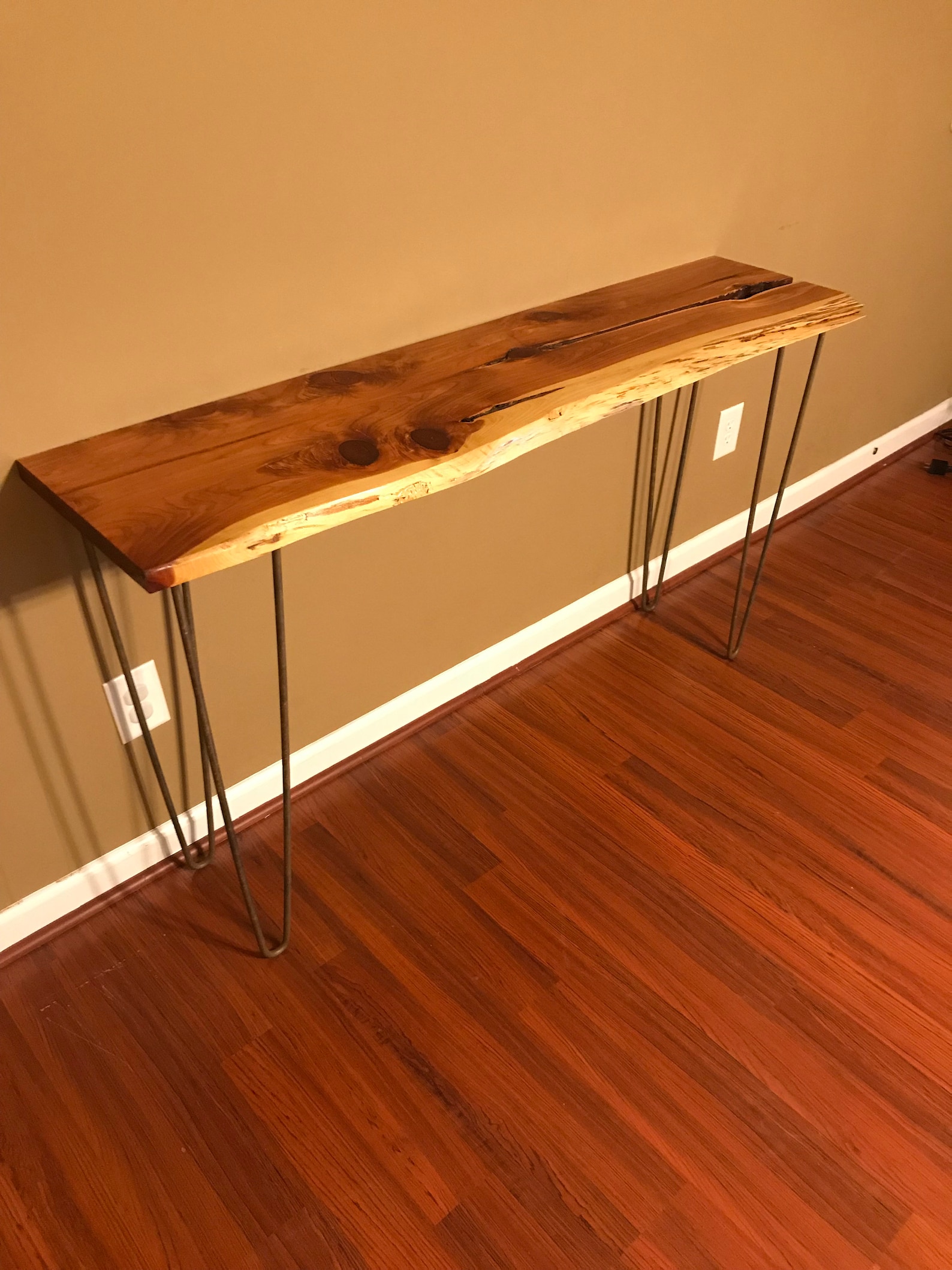 Live Edge Cedar Console Table Etsy
