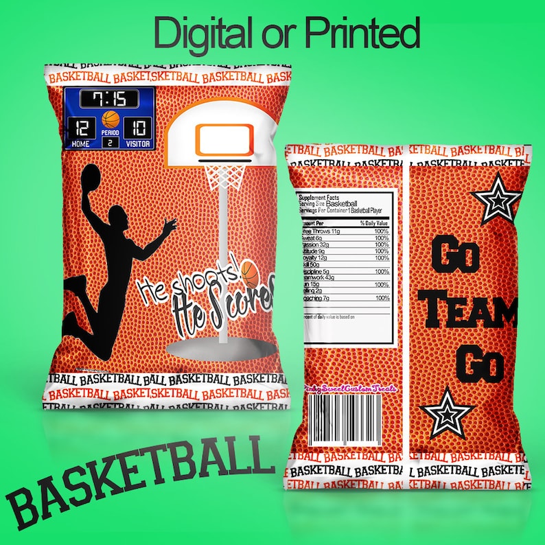 Custom Basketball Chipsteam Treatsdigitalinstant Etsy