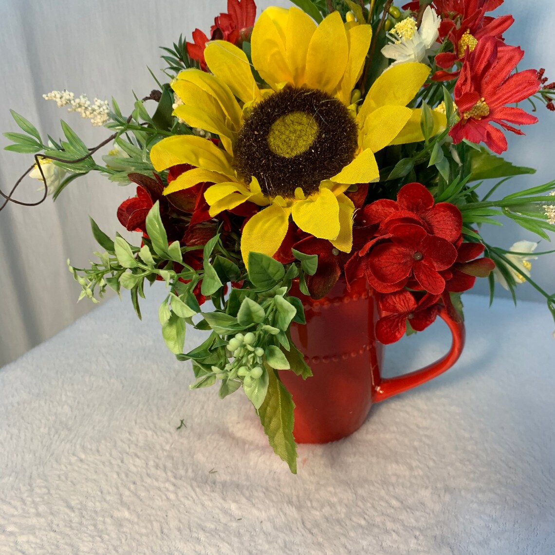 Coffee Mug Floral Arrangement Spring Decor Home Decor Etsy