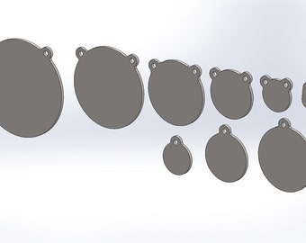 AR500 (9) Round Gong Target File Pack  DXF File, Plasma Cut File, FILE ONLY*