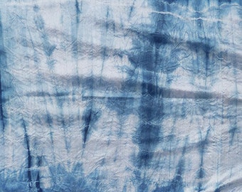 Natural Hand Dyed Shibori Tie Dye Silk Scarf Indigo Dyed Shibori Large 8