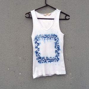Singlet Indigo Natural Teñido a Mano Shibori Tie Dye