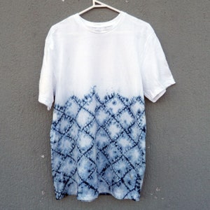 Natural Indigo Hand Dyed Shibori Tie Dye  T-Shirt