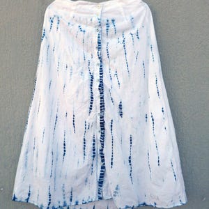 Brandy Melville brand Indigo Natural Hand Dyed Shibori Viscose and Cotton Long Skirt