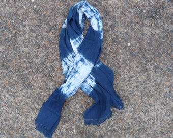 Cotton Scarf Indigo Dyed Shibori Indian