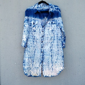 Indigo Natural Hand Dyed Shibori Tie Dye Shirt