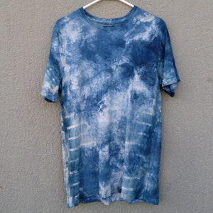 Natural Indigo Hand Dyed Shibori Tie Dye T-Shirt