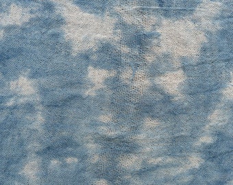 Baumwolle Schal Indigo gefärbt Shibori Indonesisch 1