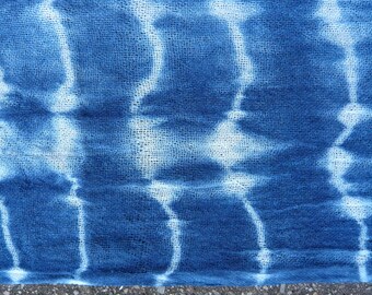 Cotton Scarf Indigo Dyed Shibori Indonesian 42