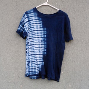 Natural Indigo Hand Dyed Shibori Tie Dye  T-Shirt