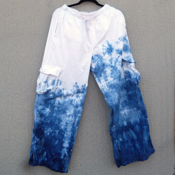 Natural Indigo Hand Dyed Tie Dye Shibori Pair of Cotton on Brand