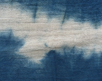 Cotton Scarf Indigo Dyed Shibori Indonesian 4