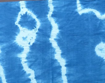 Natural Hand Dyed Shibori Tie Dye Silk Scarf Indigo Dyed Shibori Large 22