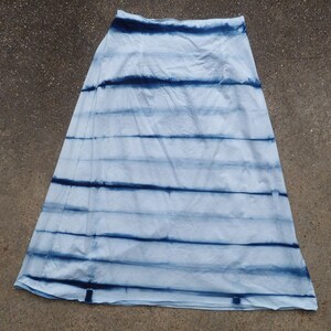 Natural Indigo Hand Dyed Shibori Tie Dye Long Skirt Size M Organic Cotton