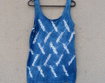 Singlet Indigo Natural Hand Dyed Shibori Tie Dye