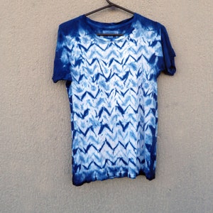 Natural Indigo Hand Dyed Shibori Tie Dye  T-Shirt