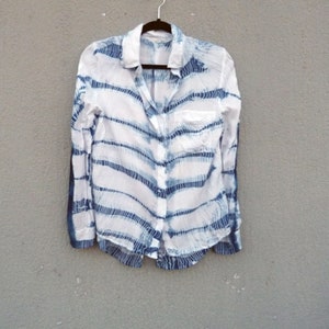 Emerson Marke Indigo natürliche Hand gefärbt Shibori Tie Dye Shirt
