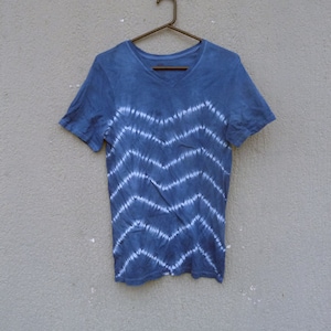 Natural Indigo Hand Dyed Shibori Tie Dye T-Shirt