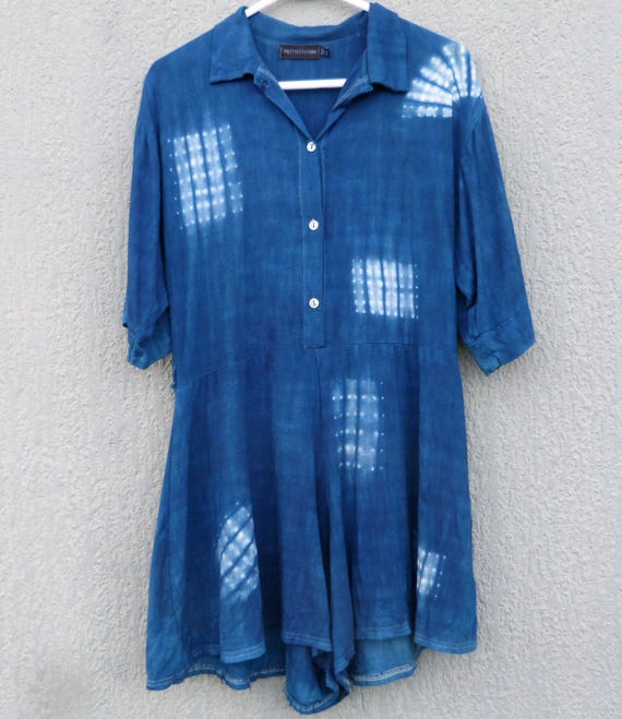 shibori mini dress Moss Green Shibori Tie-Dye Cotton Tier Short Dress