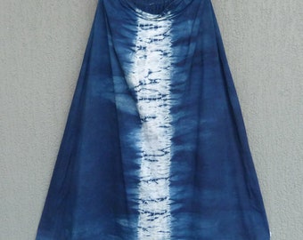 Red -  Cotton Long Shibori Tie-Dye Skirt 10