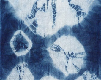 Baumwolle Schal Indigo gefärbt Shibori Indonesisch 8