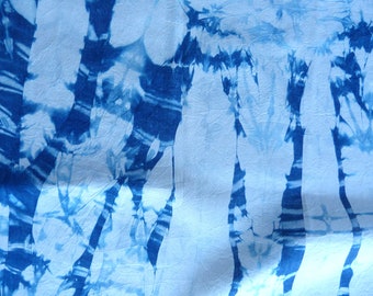 Natural Hand Dyed Shibori Tie Dye Silk Scarf Indigo Dyed Shibori Large 18