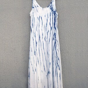 Indigo Natural Hand Dyed Shibori Cotton Dress