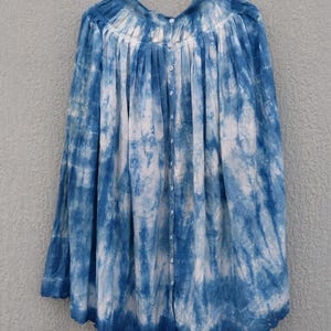 Indigo Natural Hand Dyed Shibori Cotton Skirt