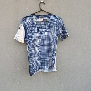 Natural Indigo Hand Dyed Shibori Tie Dye  T-Shirt