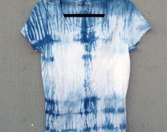 Natural Indigo Hand Dyed Shibori Tie Dye T-shirt - Etsy