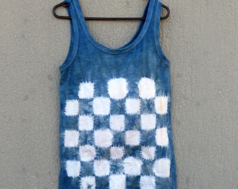 Singlet Indigo Natural Hand Dyed Shibori Tie Dye