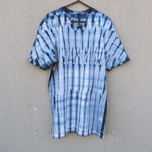 Natural Indigo Hand Dyed Shibori Tie Dye  T-Shirt