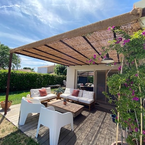 Shade sails made from 100% natural and eco-friendly coconut fibers. For installation on a structure (iron pergola or wooden frame). image 4