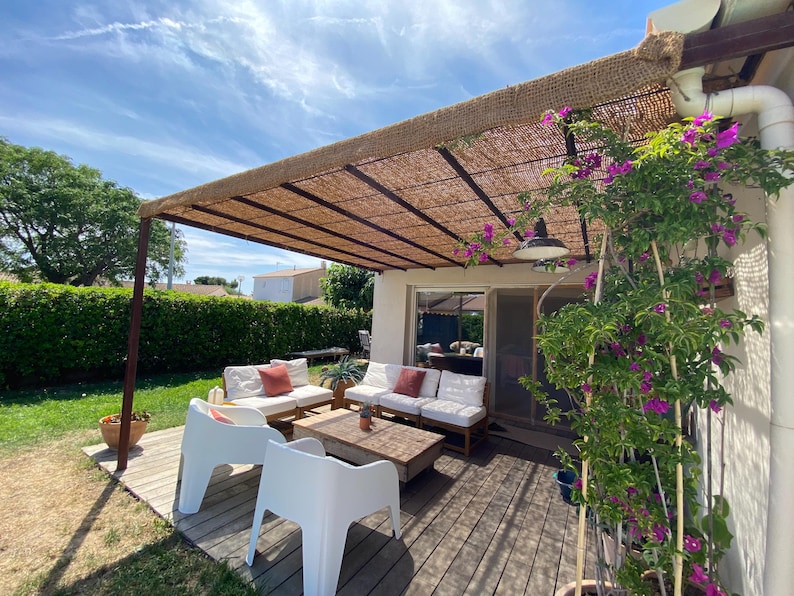 Shade sails made from 100% natural and eco-friendly coconut fibers. For installation on a structure (iron pergola or wooden frame). image 4