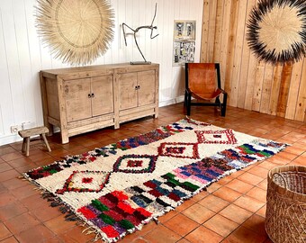 古いモロッコのアジラル ラグ マルチカラー ウール 270 cm 160 cm