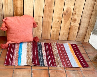 Tappeto singolo cotone multicolore riciclato etico ecologico contemporaneo interni stile scandinavo 65/120 cm