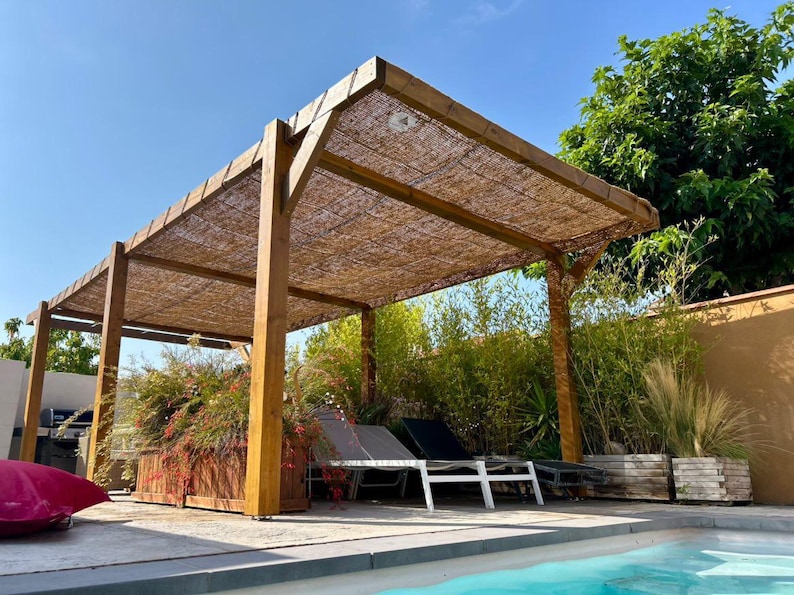 Shade sails made from 100% natural and eco-friendly coconut fibers. For installation on a structure (iron pergola or wooden frame). image 5