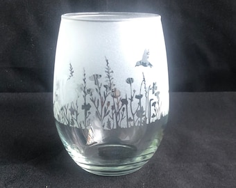 Hummingbird Wine Glass