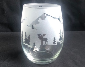 Moose Wine Glass