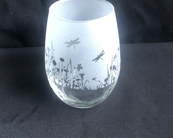Dragonfly Wine Glass