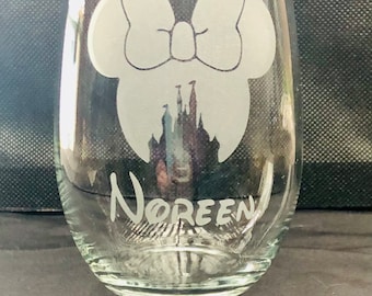 Customizable Minnie Wine Glass