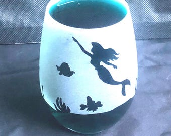 Little Mermaid Wine Glass